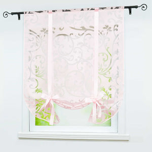 Roman Shade with Rod Pocket with Floral Pattern 1 Piece - Pink, W x H 120 x 140cm