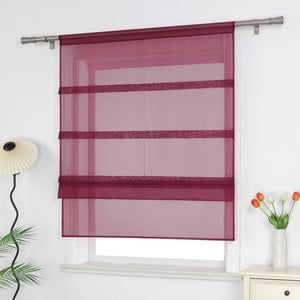 Roman Shade Voile for Kitchen Sheer 1 Piece