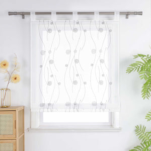 Roman Shade with Circle Pattern - White, W x H 80 x 140cm