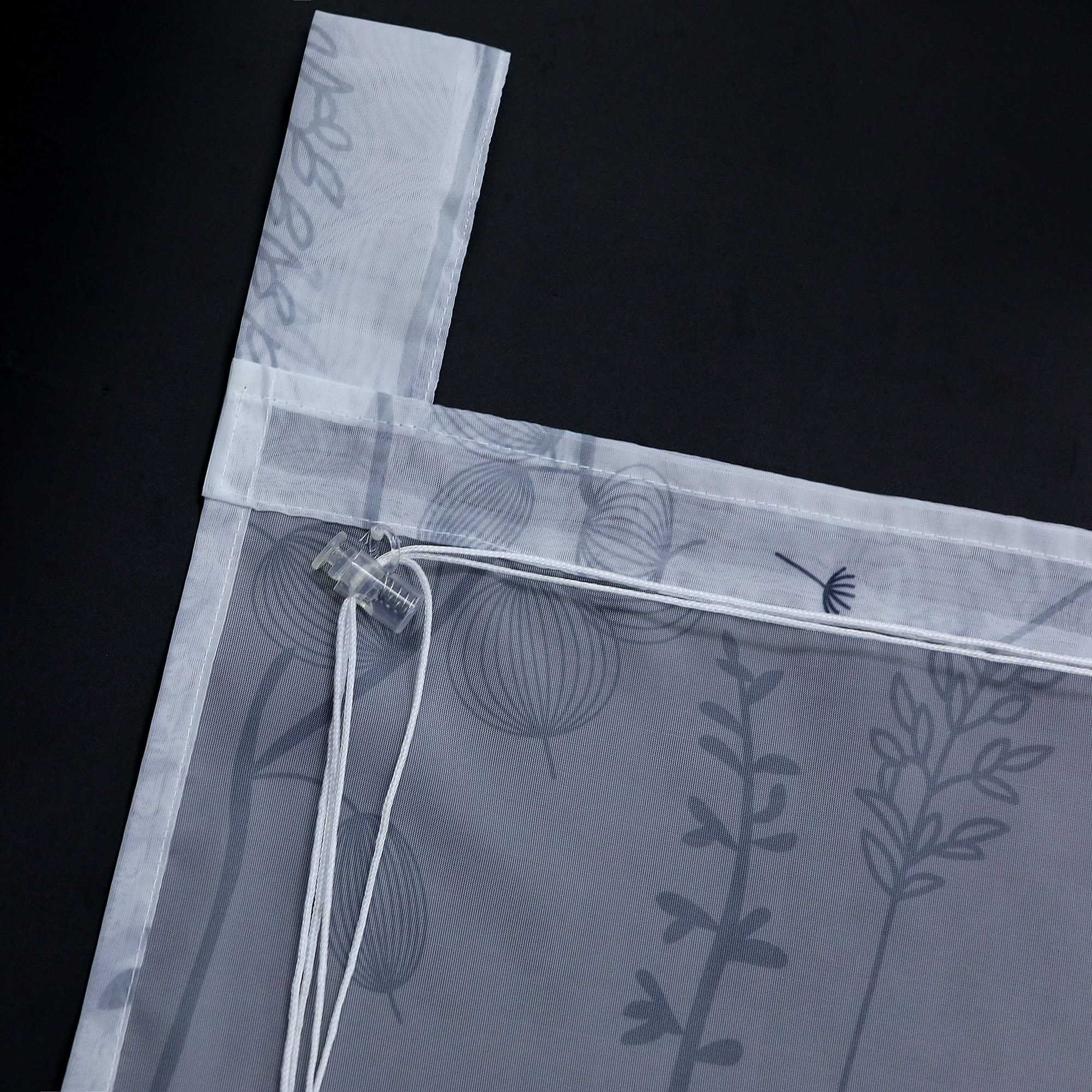 Roman Shade with Tab-Top Hanging with Chinese-Lantern Flower Pattern Semi-Sheer - Sand, W x H 140 x 140cm