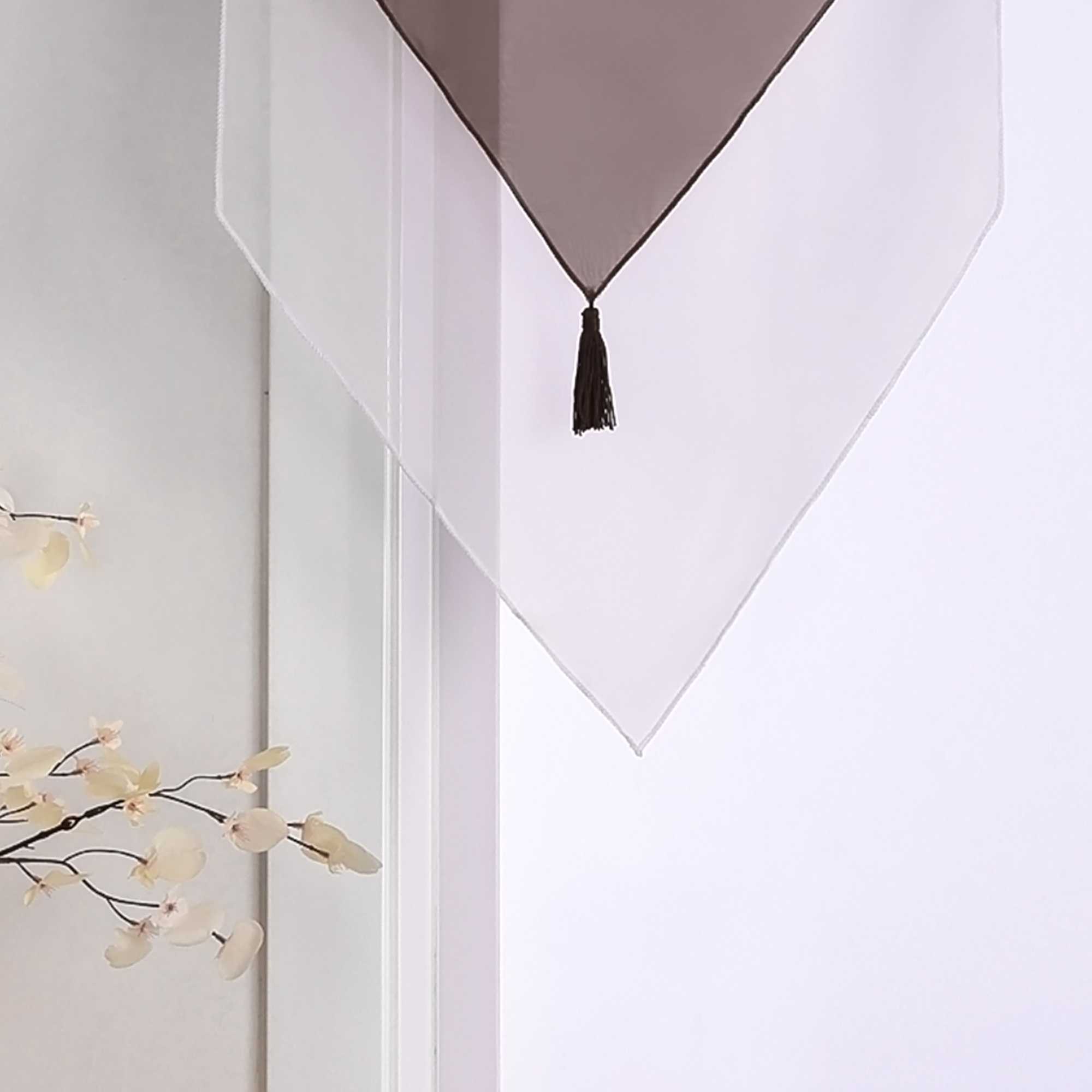 Curtains with Tab-Top Hanging and Triangular Hem Set of 2