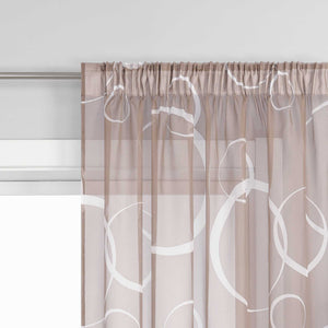 Curtain with White Circle Pattern & Drawstring (1 Piece) - Green, W x H 140 x 225cm