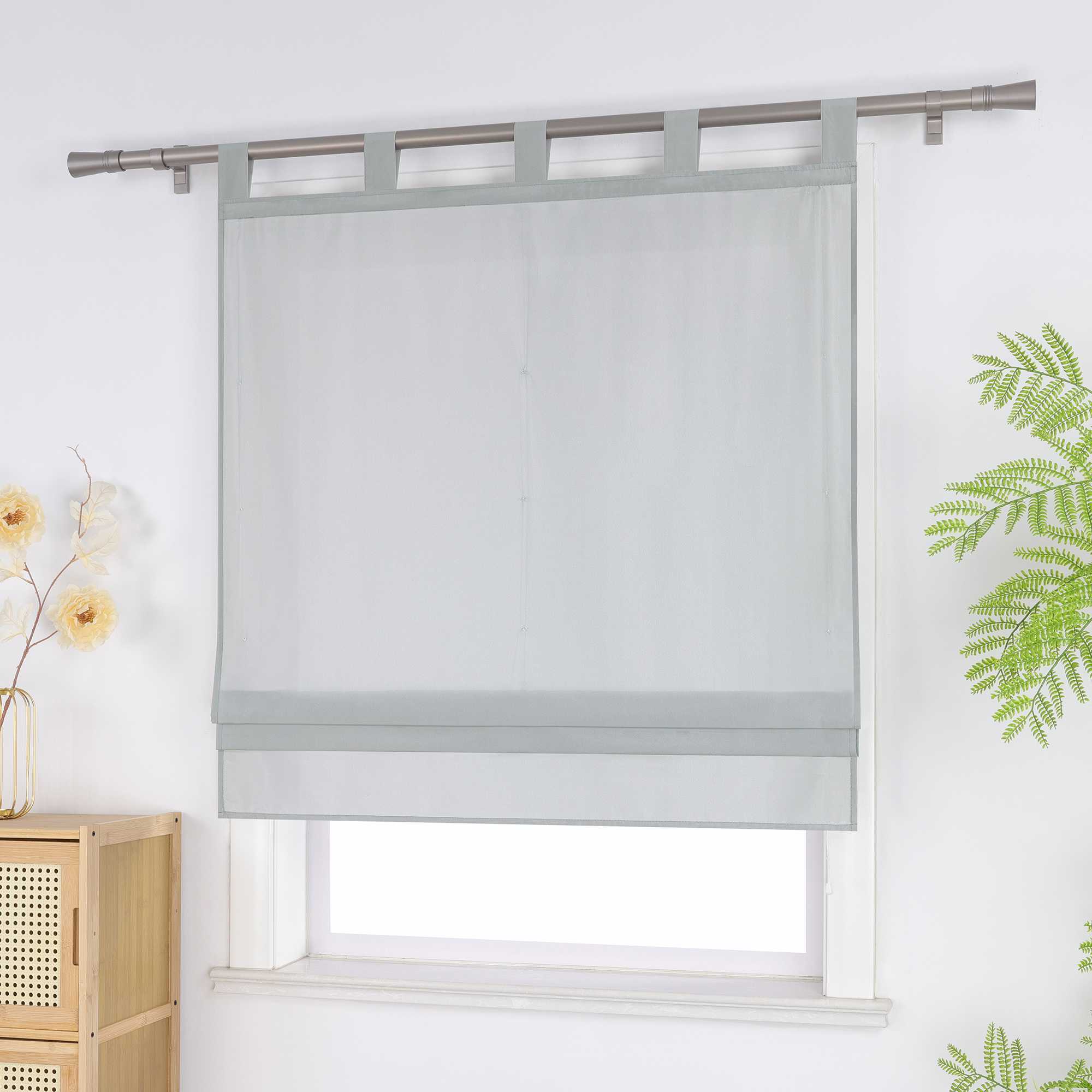 Roman Shade in Solid Color with Tab Tops - sand, W x H 60 x 140cm