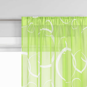 Curtain with White Circle Pattern & Drawstring (1 Piece) - Brown, W x H 140 x 260cm