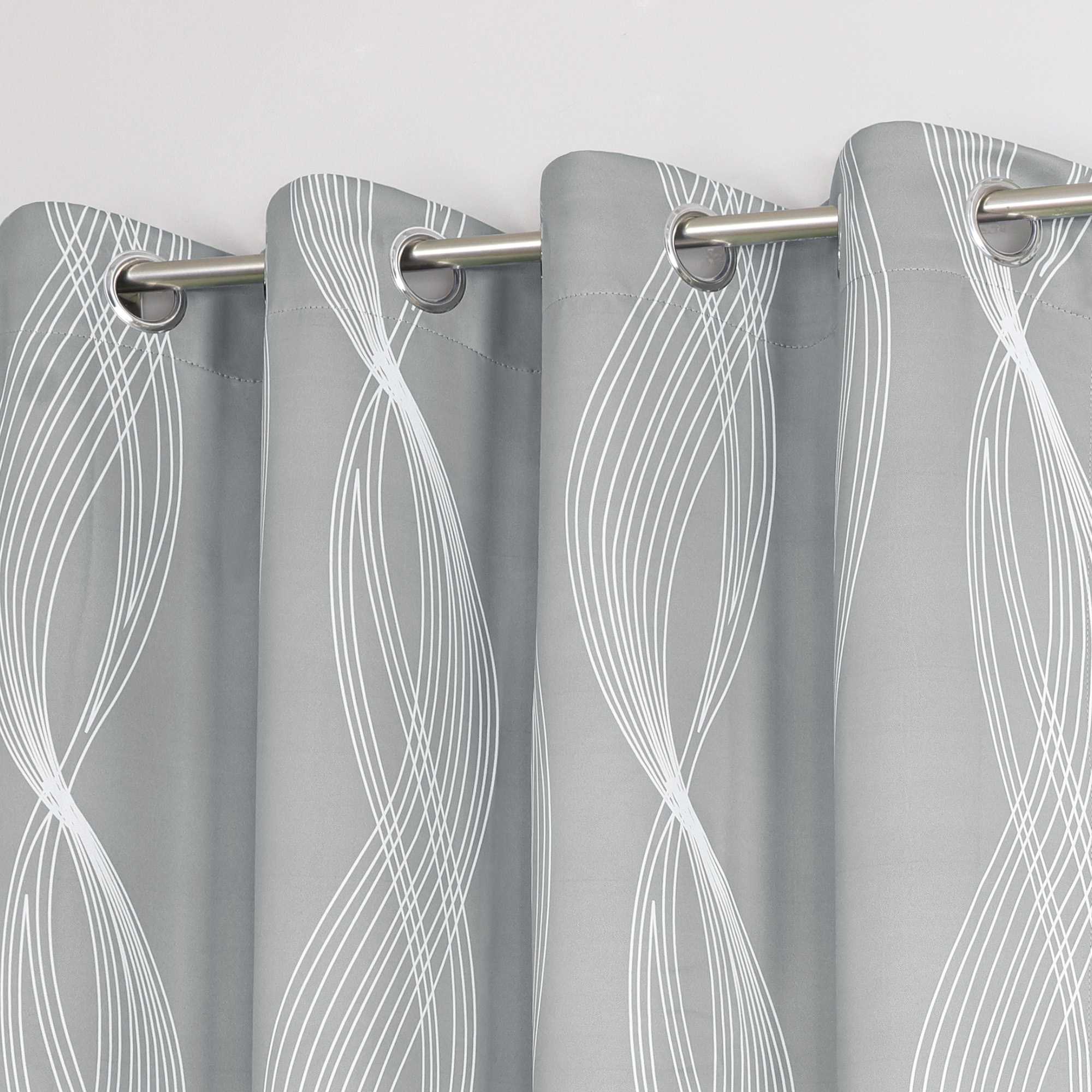 Blackout Grommet Curtain Opaque Thermal with Water-Wave Pattern 1 Piece