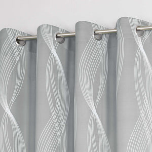 Blackout Grommet Curtain Opaque Thermal with Water-Wave Pattern 1 Piece