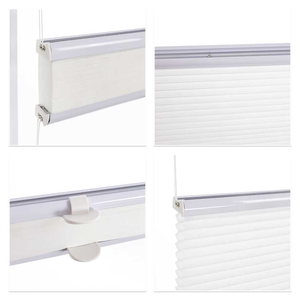 Honeycomb Pleated Blind White with Modern Design - White, W x H 75 x 110cm