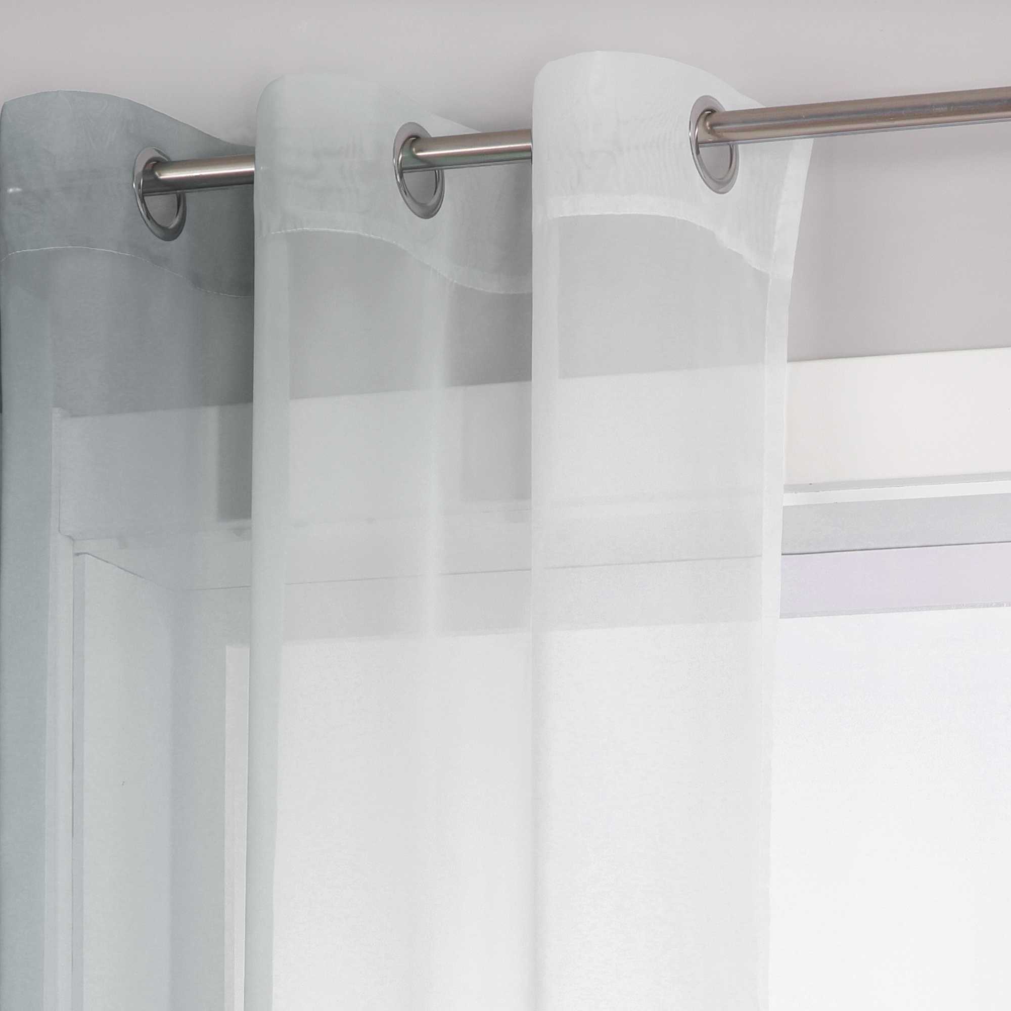 Sheer Curtains with Gradient Set of 2 - Gray, Curtain Tape