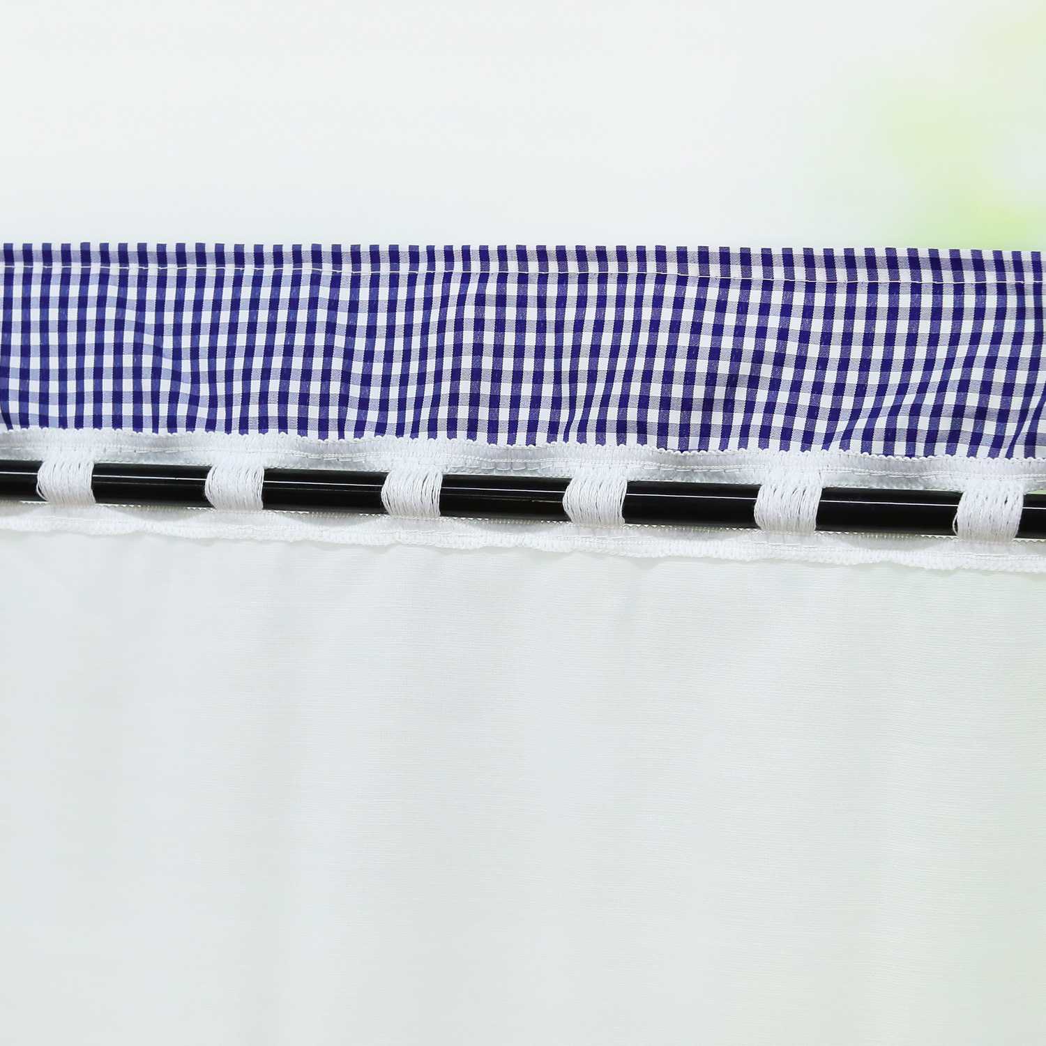 Cafe Curtains with Vintage Check Pattern Country Style Short 1 Piece - Red, H x W 30 x 120cm