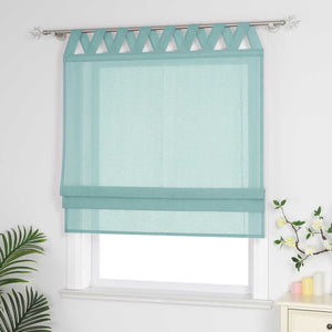 Delien White Roman Shade with Tab-Top Hanging