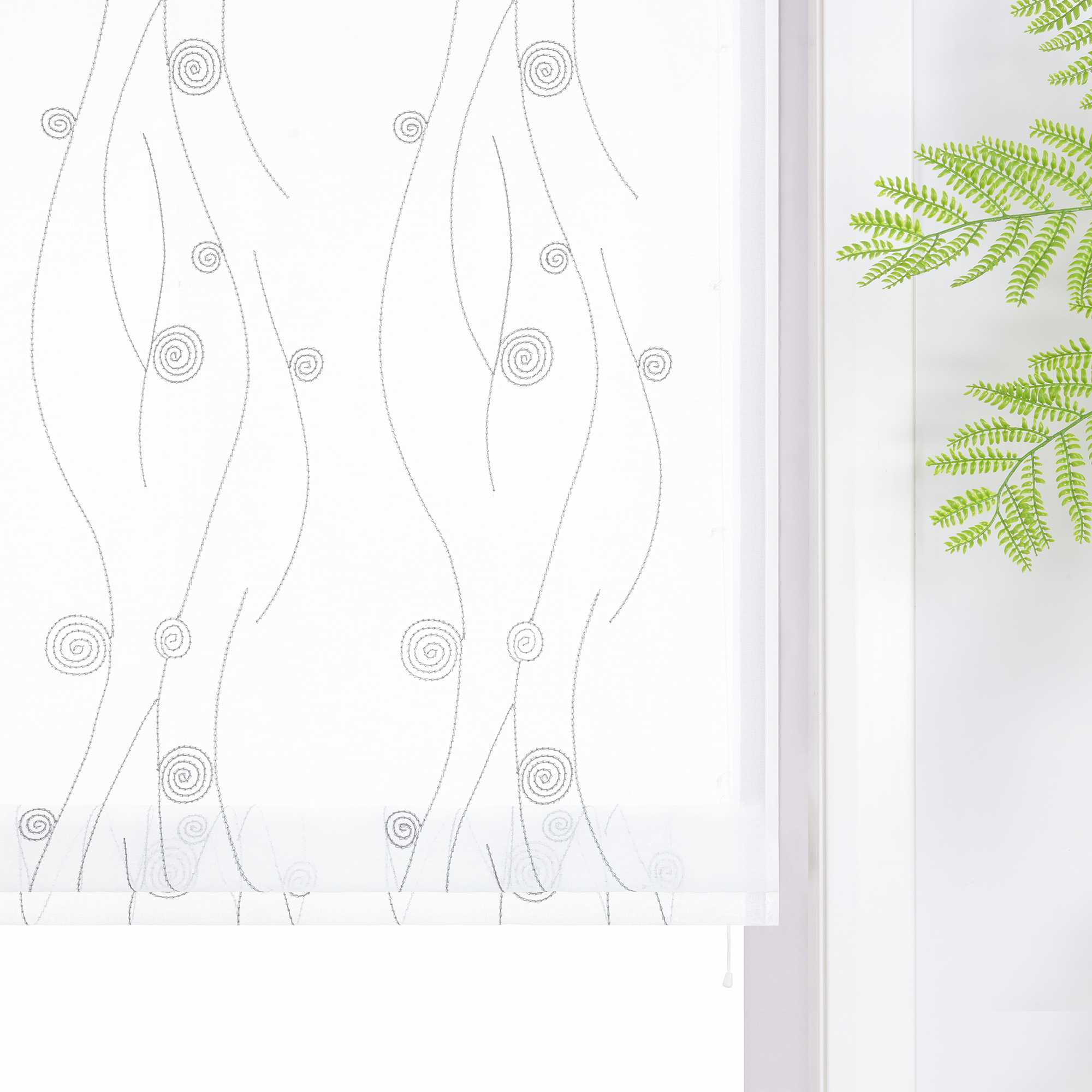 Roman Shade with Circle Pattern and Hook Hanging - sand, W x H 80 x 140cm