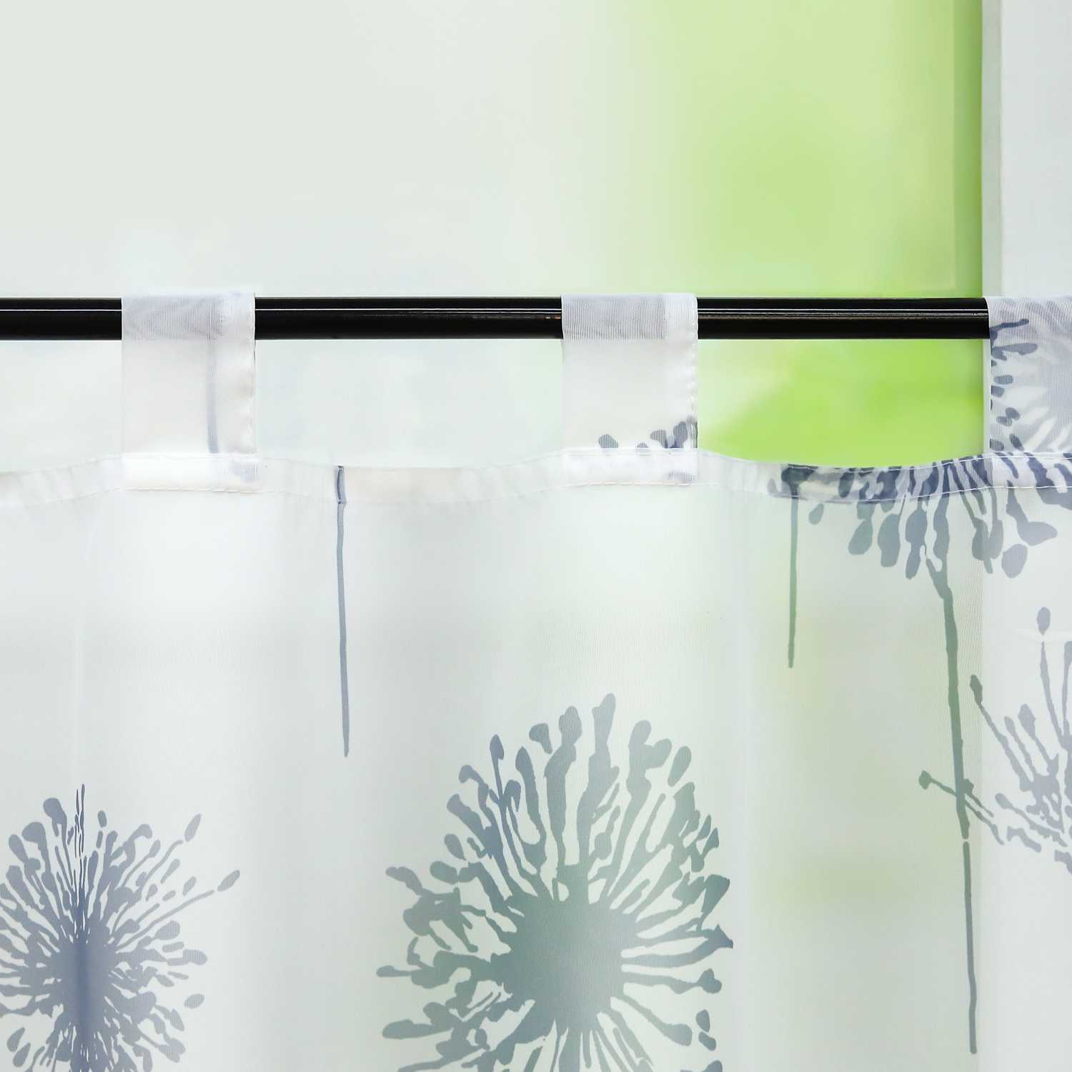 Tab-Top Cafe Curtain Sheer Dandelion Pattern 1 Piece