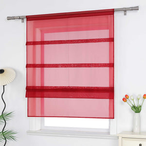 Roman Shade Voile for Kitchen Sheer 1 Piece - Light Gray, W x H 80 x 140cm