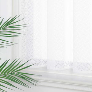 Cafe Curtain with Fine Line Pattern Set of 2 - floral, H x W 90 x 90cm