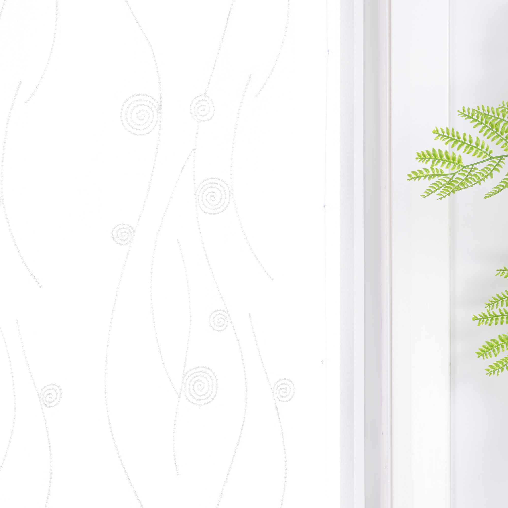 Roman Shade with Circle Pattern and Hook Hanging - White, W x H 100 x 140cm