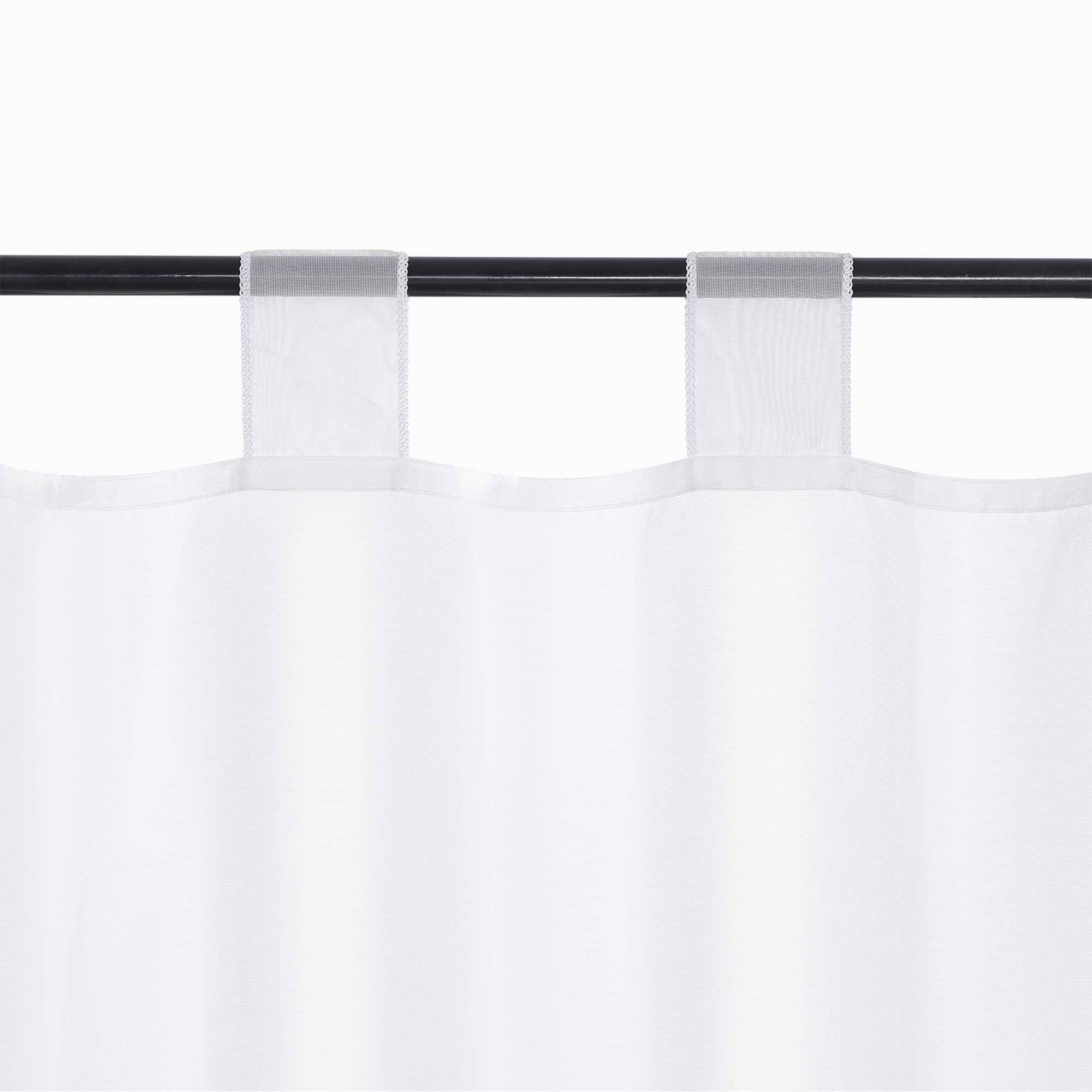 Cafe Curtain with Satin Ribbon Sheer 1 Piece - Green, H x W 60 x 120cm