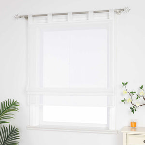 White Roman Shade in Linen-Look - White, W x H 80 x 140cm