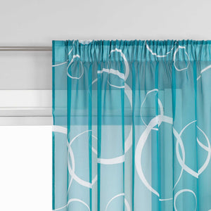 Curtain with White Circle Pattern & Drawstring (1 Piece)