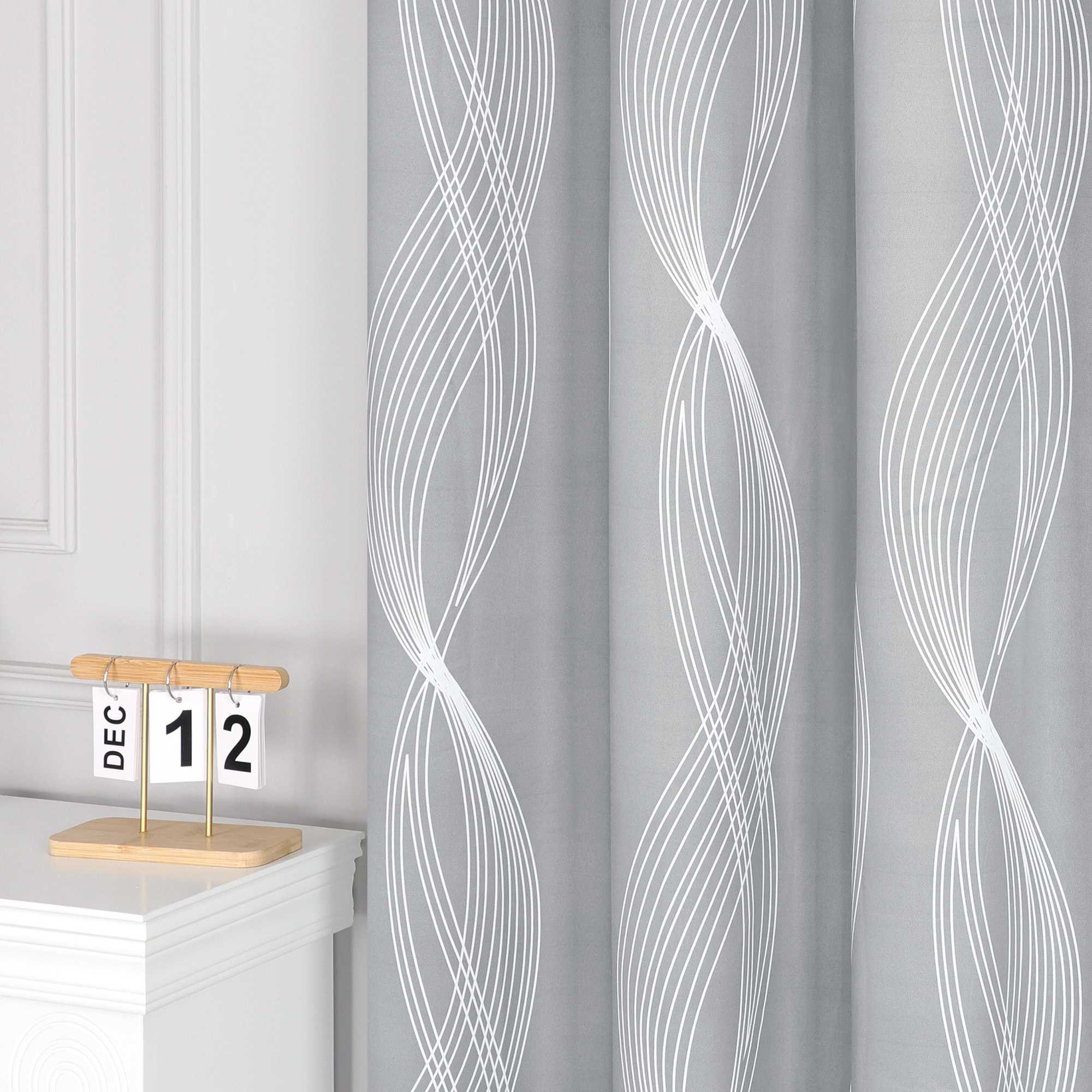 Blackout Grommet Curtain Opaque Thermal with Water-Wave Pattern 1 Piece
