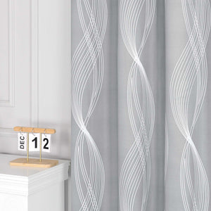 Blackout Grommet Curtain Opaque Thermal with Water-Wave Pattern 1 Piece