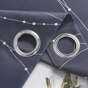 Blackout Grommet Curtain with Silver Accents - Light Gray, H x W 225 x 140 cm