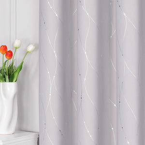 Blackout Grommet Curtain with Silver Accents