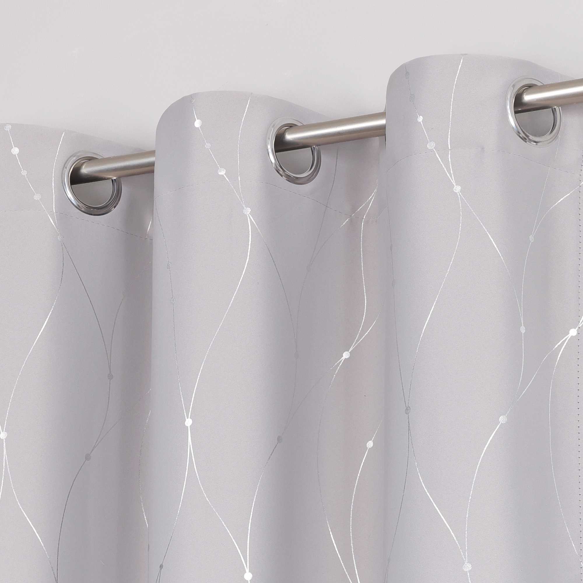 Blackout Grommet Curtain with Silver Accents