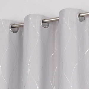 Blackout Grommet Curtain with Silver Accents