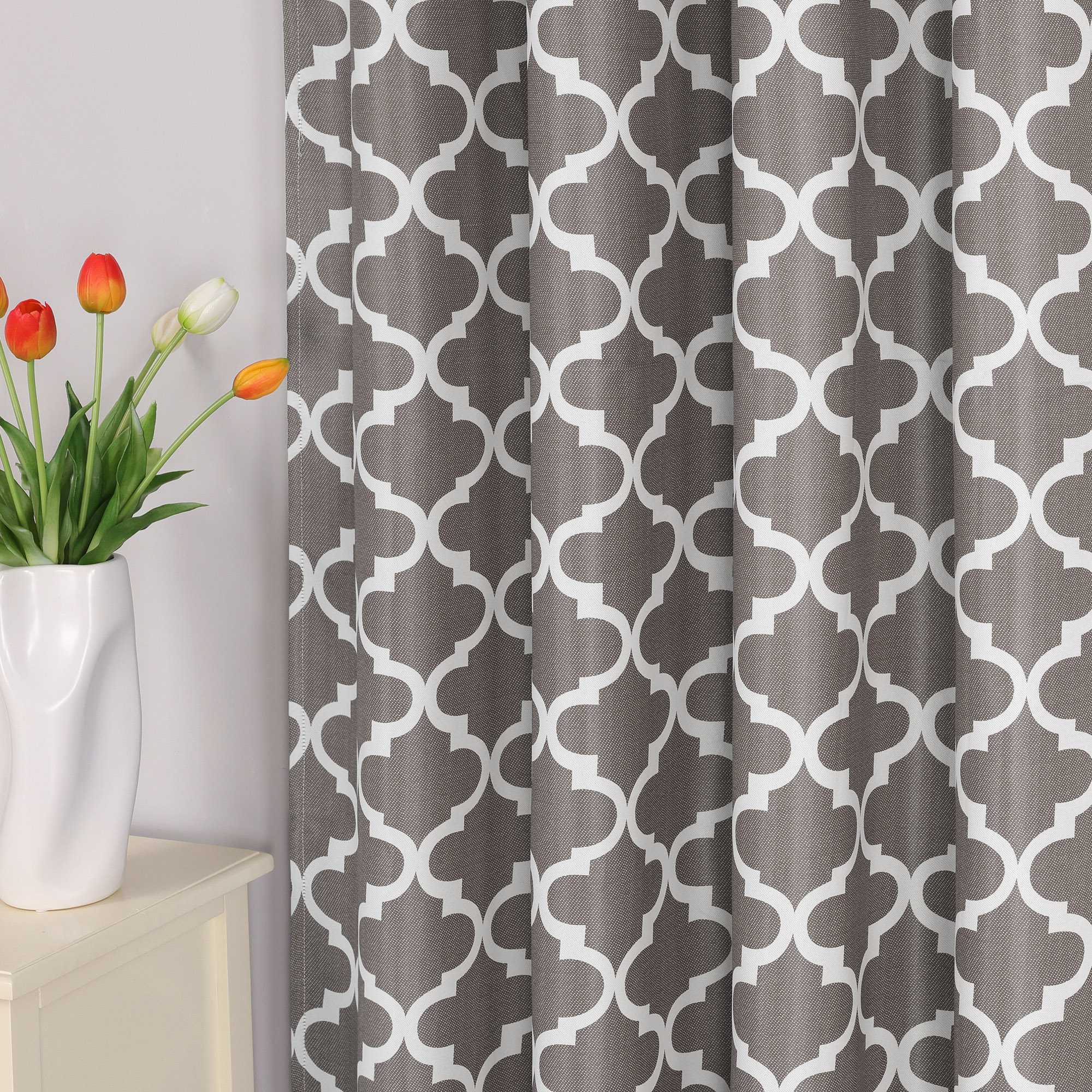 Blackout Curtain Thermal Curtain with Rod Pocket 1 Piece - Gray, H x W 175 x 140cm