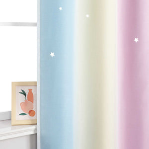 2-in-1 Curtain Children's Room with Stars 1 Piece - Pink, W x H 100 x 130cm