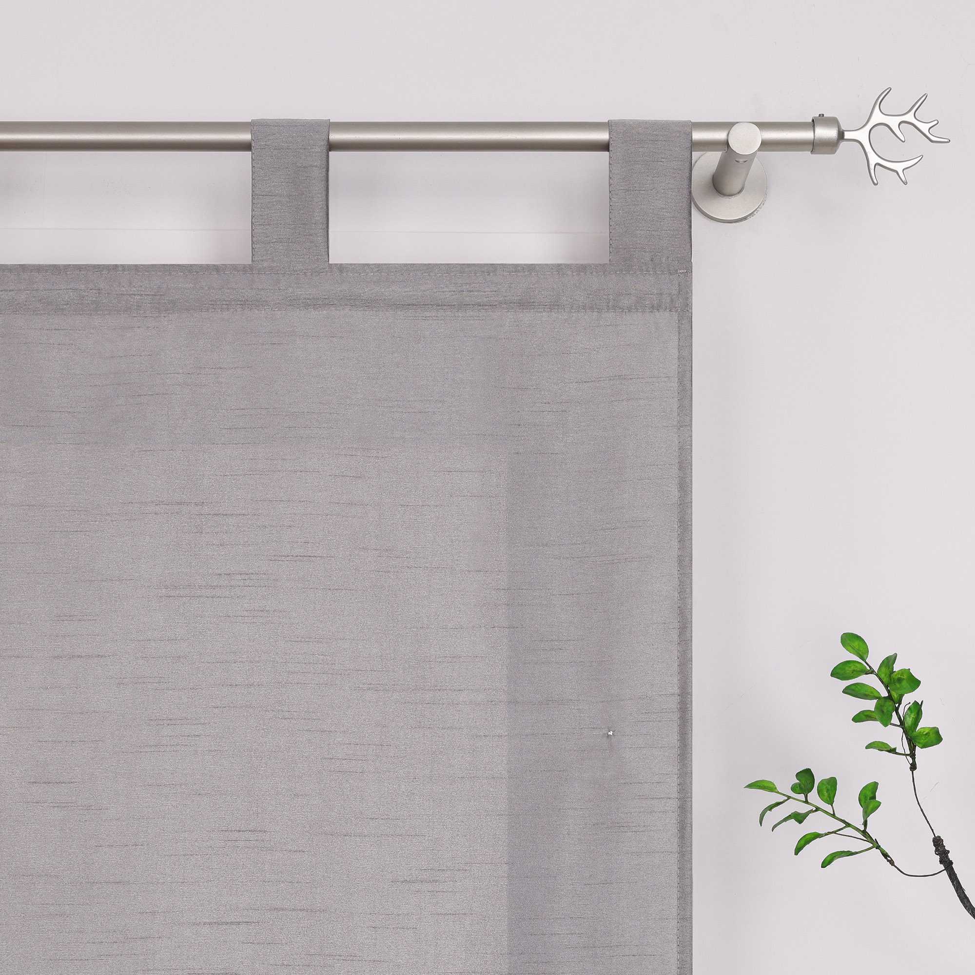 Roman Shade with Tab-Top Hanging Kitchen Curtains 1 Piece - Brown, W x H 140 x 140cm