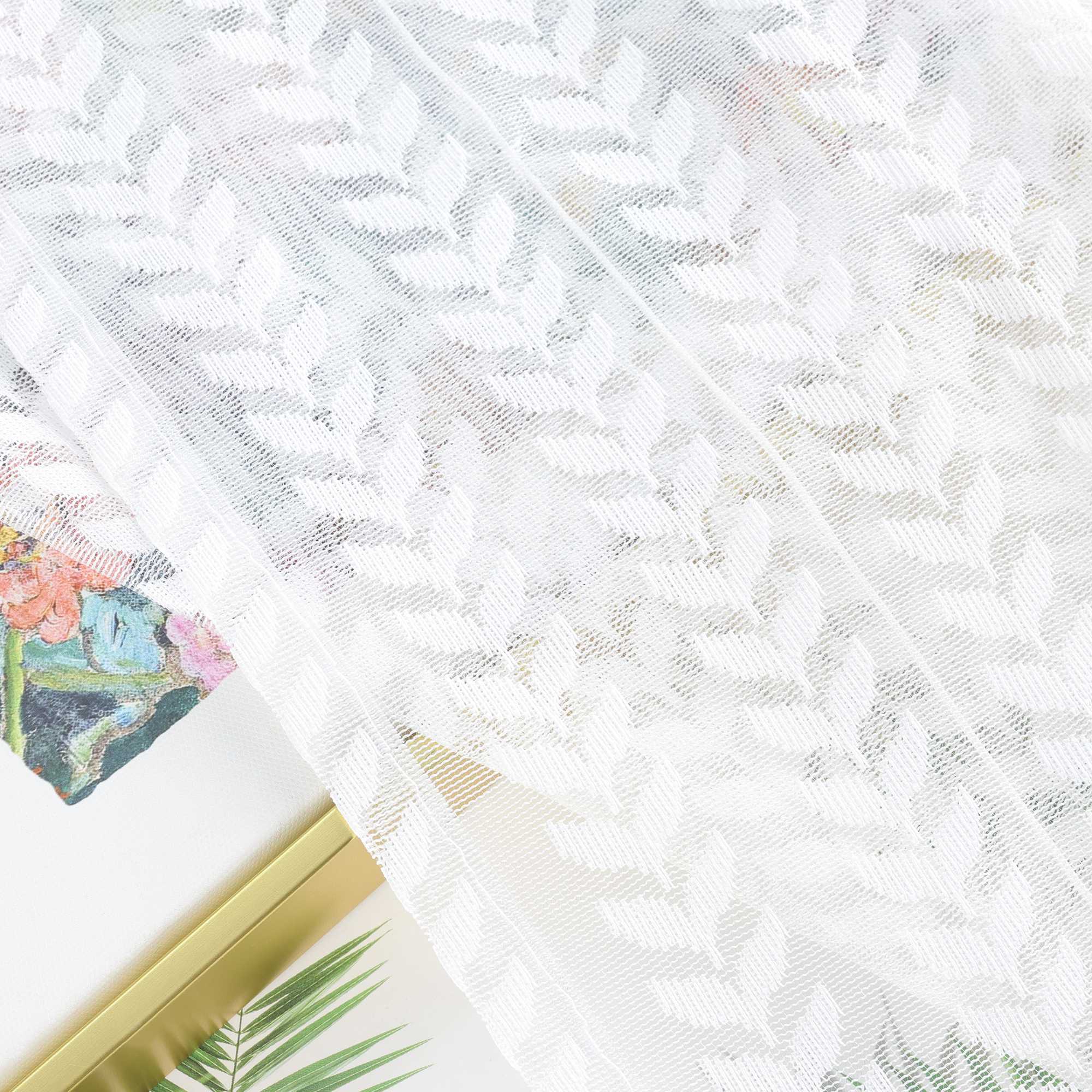 Roman Shade Sheer with Cutout Leaf Pattern and Tab-Top Hanging