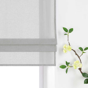 Delien White Roman Shade with Tab-Top Hanging