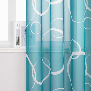 Curtain with White Circle Pattern & Drawstring (1 Piece)