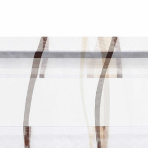 Cafe Curtain with Fine Line Pattern Set of 2 - Green, H x W 90 x 90cm