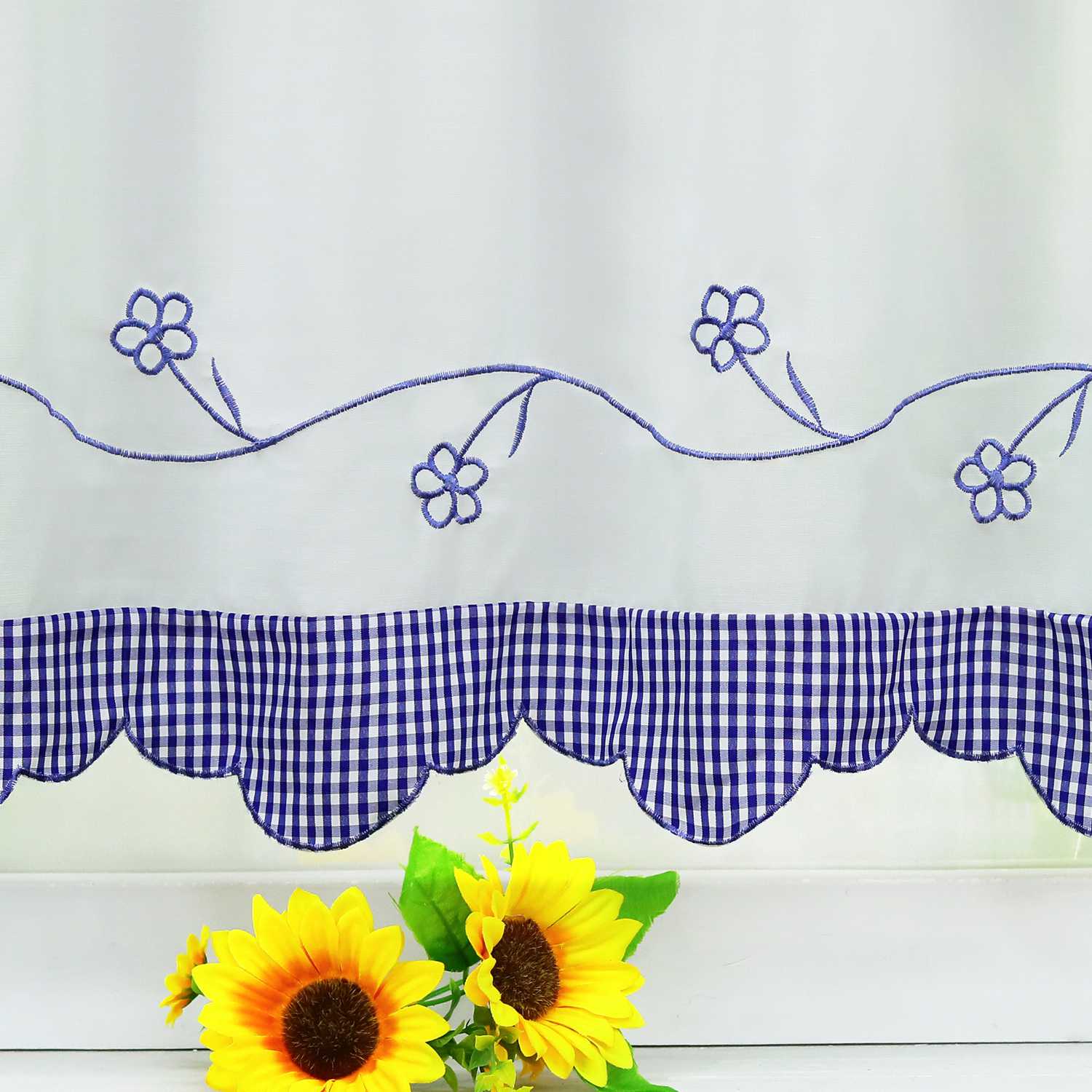 Cafe Curtains with Vintage Check Pattern Country Style Short 1 Piece - Red, H x W 60 x 90cm