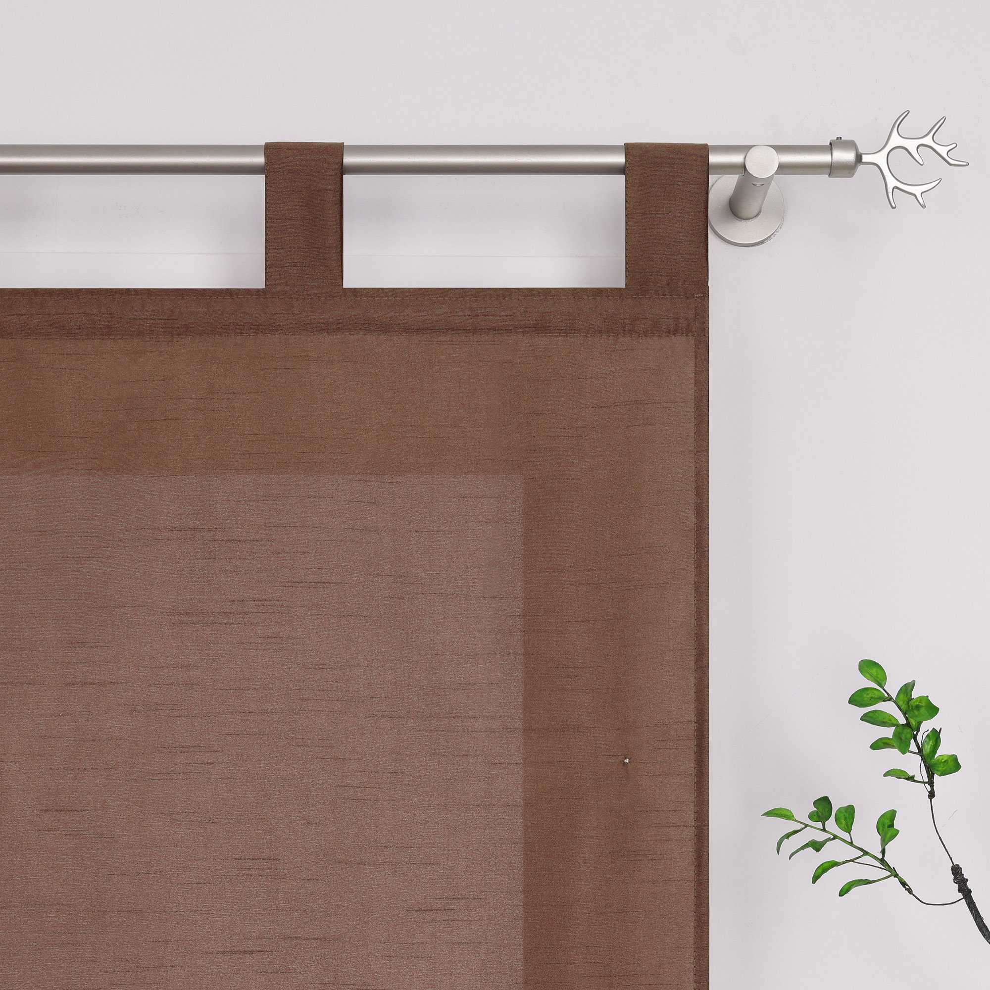 Roman Shade with Tab-Top Hanging Kitchen Curtains 1 Piece - Beige, W x H 120 x 140cm