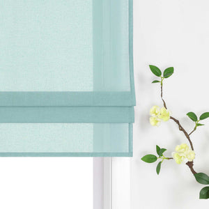 Delien White Roman Shade with Tab-Top Hanging