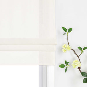 Delien White Roman Shade with Tab-Top Hanging