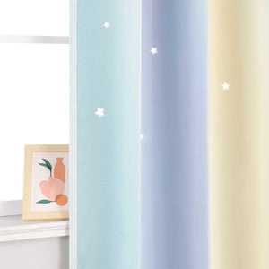 2-in-1 Curtain Children's Room with Stars 1 Piece - floral, W x H 132 x 240cm