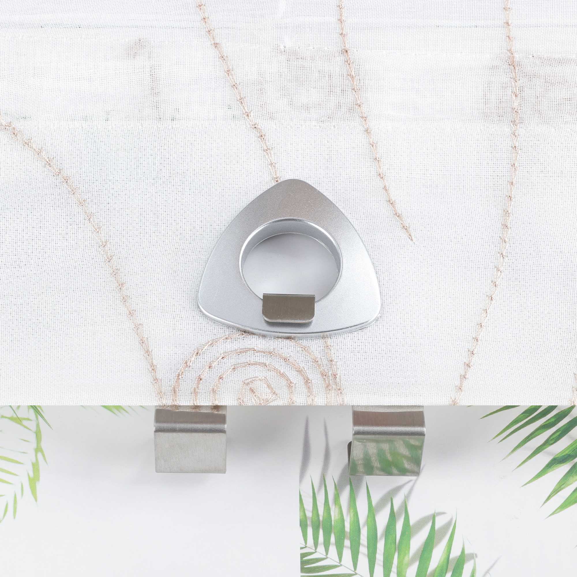 Roman Shade with Circle Pattern and Hook Hanging