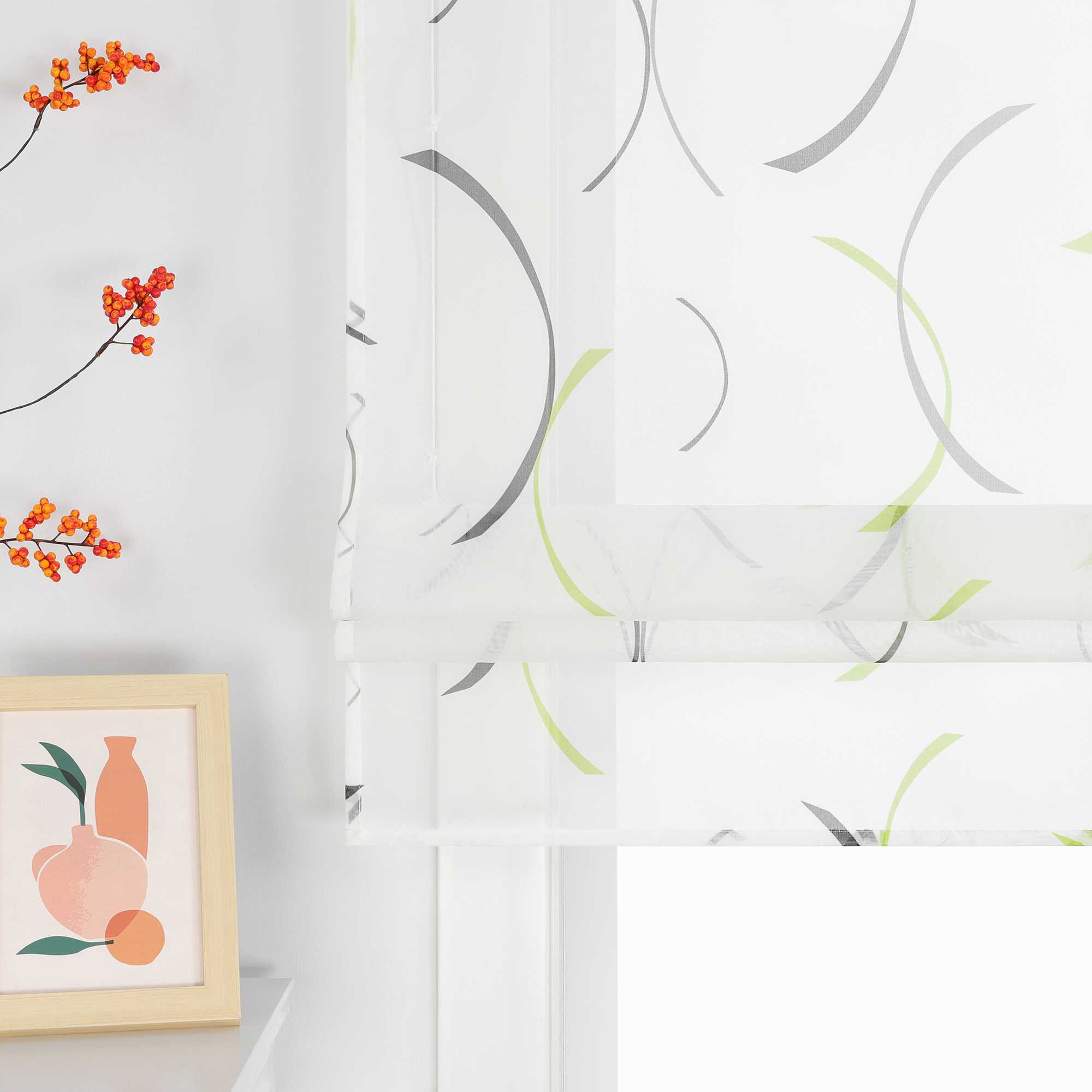 Roman Shade with Printed Clip Design