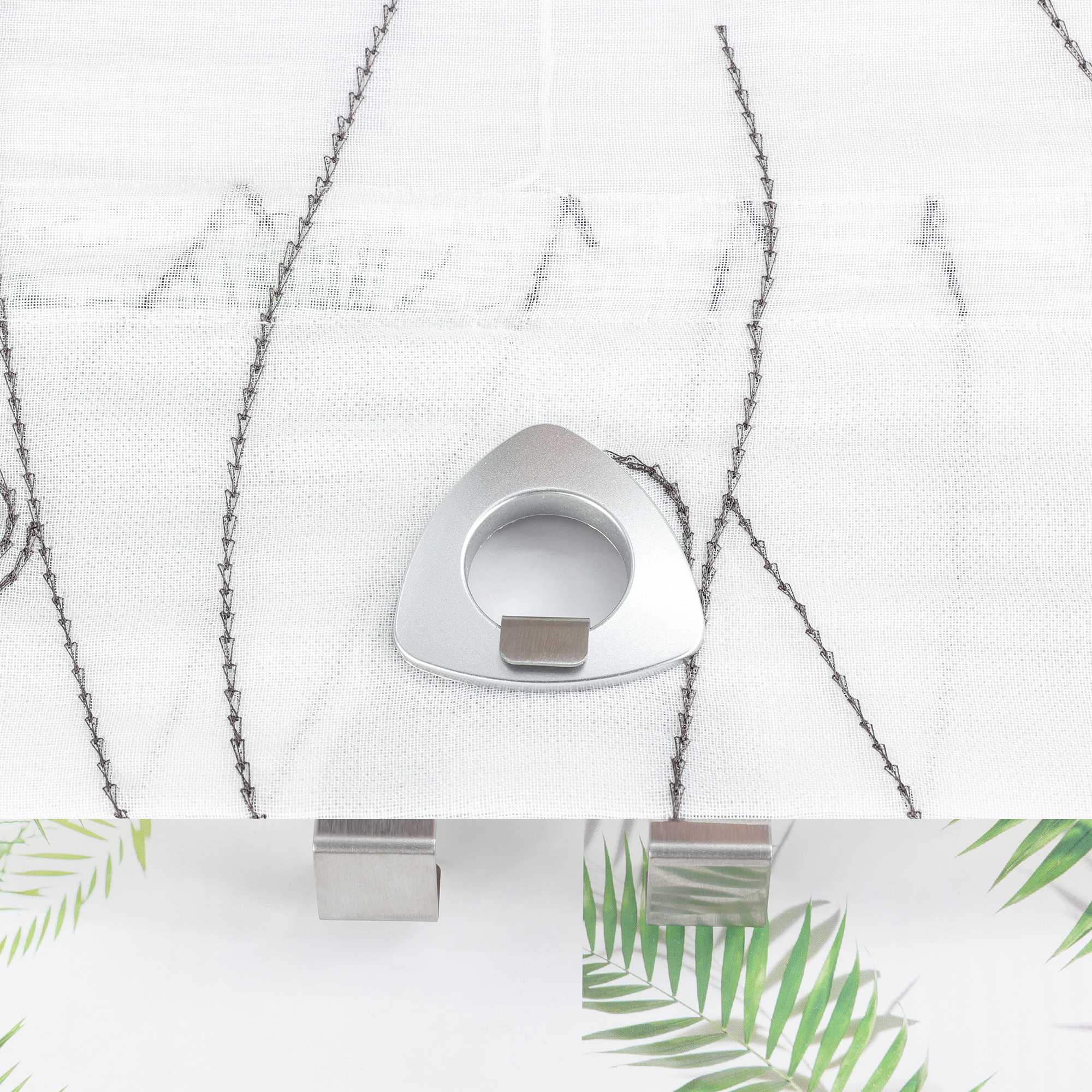 Roman Shade with Circle Pattern and Hook Hanging - sand, W x H 100 x 140cm