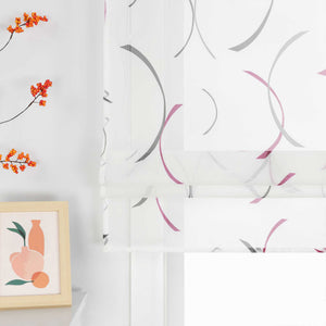 Roman Shade with Printed Clip Design - Purple, W x H 140 x 140cm