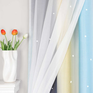 2-in-1 Curtain Children's Room with Stars 1 Piece