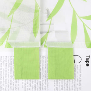 Cafe Curtain in Country Style with Leaf Pattern - Green, H x W 60 x 90cm