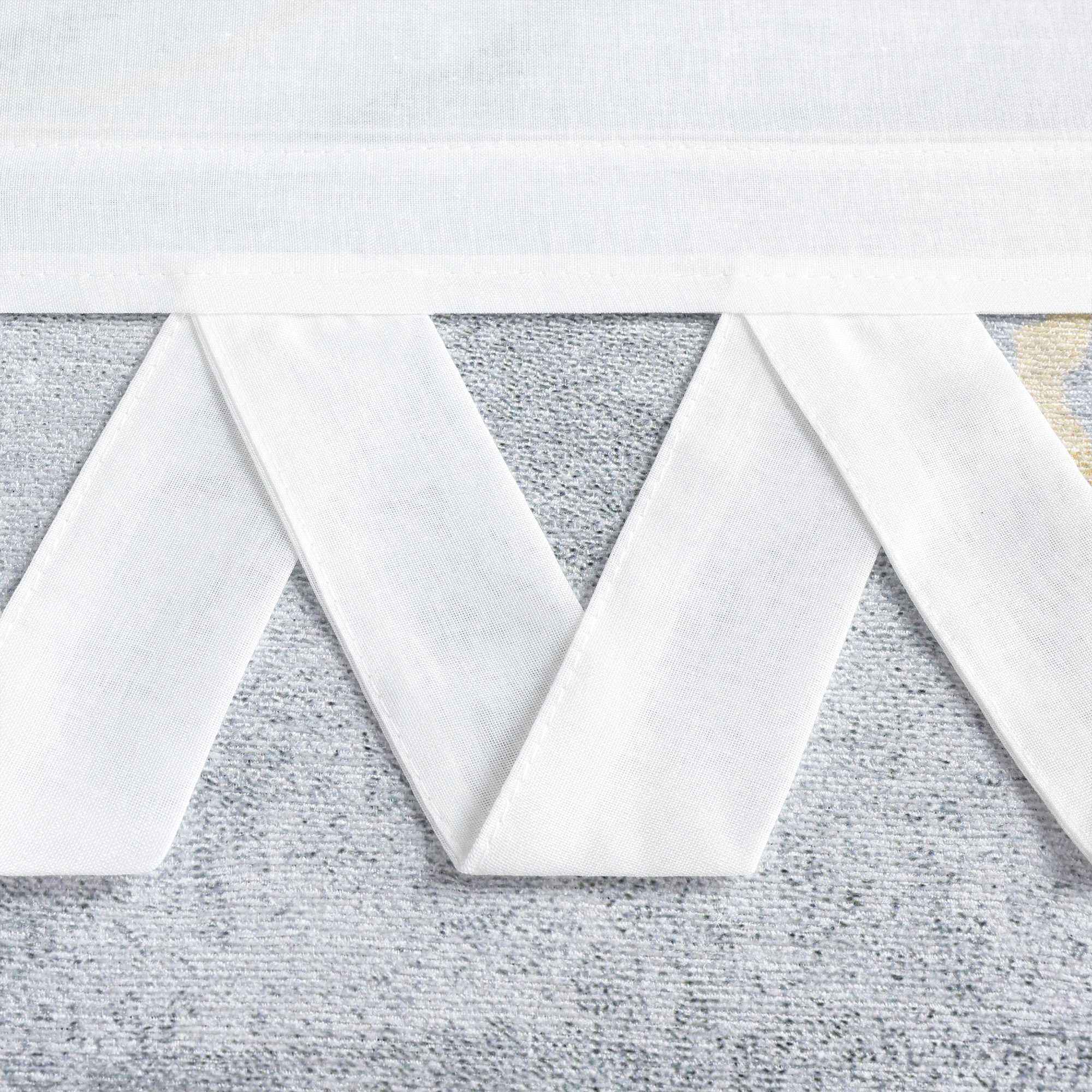 Delien White Roman Shade with Tab-Top Hanging - White, W x H 120 x 140cm