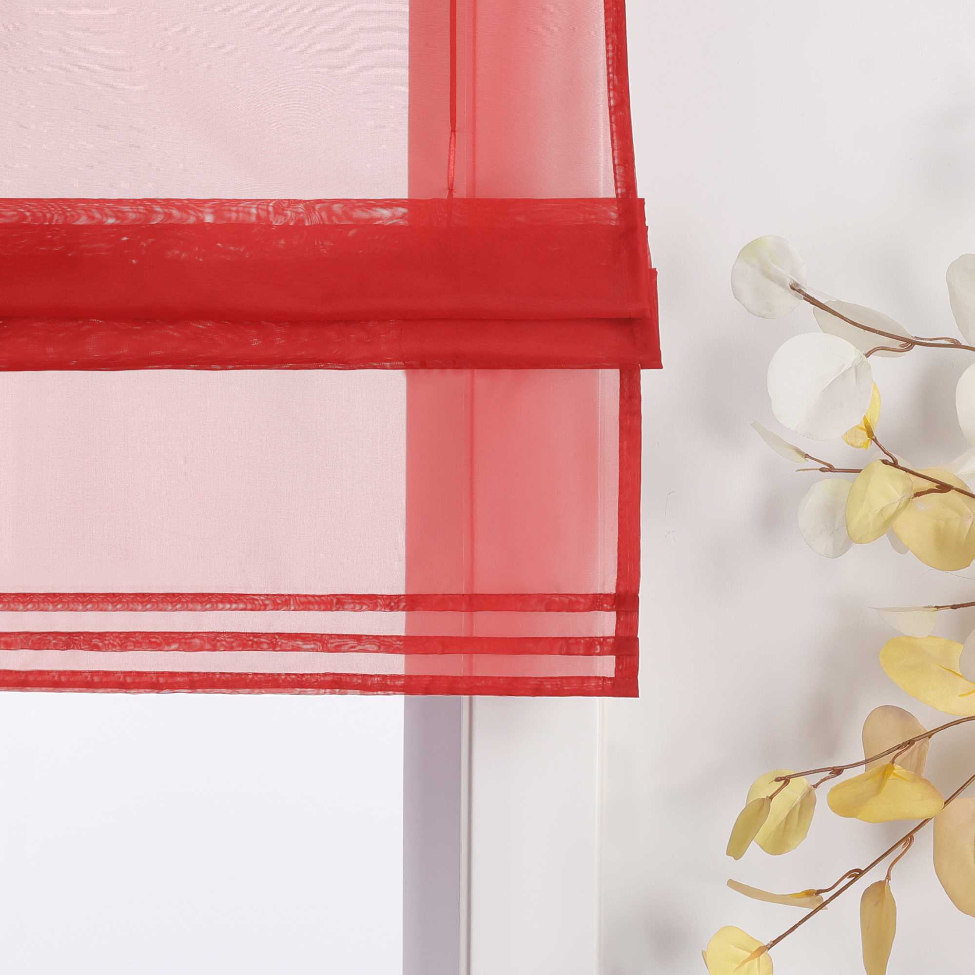 Roman Shade with Rod Pocket Sheer Airy Solid Color 1 Piece - Gray, W x H 80 x 155cm