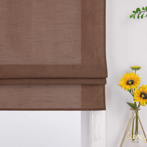 Roman Shade with Tab-Top Hanging Kitchen Curtains 1 Piece