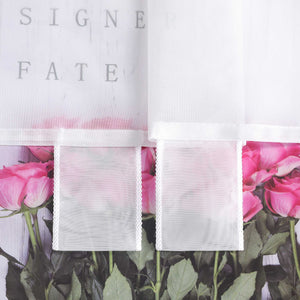 Cafe Curtain with Satin Ribbon Sheer 1 Piece